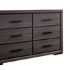 Wooden Dresser with 6 Drawers and Finger Pull Handle Gray and Black By Casagear Home BM203136