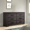 Wooden Dresser with 6 Drawers and Finger Pull Handle Gray and Black By Casagear Home BM203136