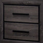 Wooden Nightstand with 2 Drawers and Finger Pull Handle,Gray and Black - BM203137 By Casagear Home BM203137