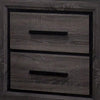 Wooden Nightstand with 2 Drawers and Finger Pull Handle,Gray and Black - BM203137 By Casagear Home BM203137