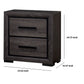 Wooden Nightstand with 2 Drawers and Finger Pull Handle,Gray and Black - BM203137 By Casagear Home BM203137