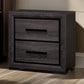 Wooden Nightstand with 2 Drawers and Finger Pull Handle,Gray and Black - BM203137 By Casagear Home