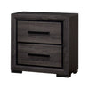 Wooden Nightstand with 2 Drawers and Finger Pull Handle,Gray and Black - BM203137 By Casagear Home