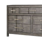 Wooden Dresser with 7 Drawers and Metal Pull Gray and Silver By Casagear Home BM203147