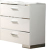 Wood and Metal Dresser with 6 Drawers and Block Leg White and Silver By Casagear Home BM203171