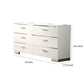 Wood and Metal Dresser with 6 Drawers and Block Leg White and Silver By Casagear Home BM203171