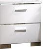 Wood and Metal Nightstand with 2 Drawers White and Silver - BM203172 By Casagear Home BM203172