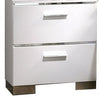 Wood and Metal Nightstand with 2 Drawers White and Silver - BM203172 By Casagear Home BM203172