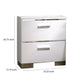 Wood and Metal Nightstand with 2 Drawers White and Silver - BM203172 By Casagear Home BM203172