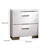 Wood and Metal Nightstand with 2 Drawers White and Silver - BM203172 By Casagear Home BM203172