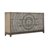 Transitional Style 7 Drawer Wooden Dresser with Circlet Motif, Gray By Casagear Home