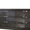 6 Drawer Transitional Style Wooden Dresser with Block Legs Brown By Casagear Home BM203211