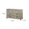 6 Drawer Transitional Wooden Dresser with Molded Trim Antique white By Casagear Home BM203219