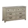 6 Drawer Transitional Wooden Dresser with Molded Trim, Antique white By Casagear Home