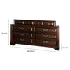 Transitional Wooden Dresser with 10 Drawers and bracket Legs Brown By Casagear Home BM203236