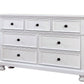 Transitional Wooden Dresser with 7 Drawers and Bun Feet White By Casagear Home BM203240