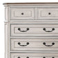 Transitional Style Wooden Chest with 5 Drawers and Metal Pulls White By Casagear Home BM203250