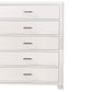 Modern Style Wooden Chest with 5 Drawers and Tapered Legs White - BM203278 By Casagear Home BM203278