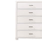 Modern Style Wooden Chest with 5 Drawers and Tapered Legs White - BM203278 By Casagear Home BM203278