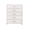 Modern Style Wooden Chest with 5 Drawers and Tapered Legs White - BM203278 By Casagear Home BM203278