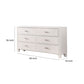 Modern Style Wooden Dresser with 6 Drawers and Tapered Legs White By Casagear Home BM203279