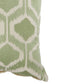 20 X 18 Inch Cotton Pillow with Fretwork Embroidery Green and White By Casagear Home BM203542