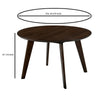 Round Wooden Dining Table with Fin Style Leg Support Walnut Brown By Casagear Home BM203976