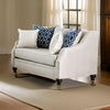 Fabric Upholstered Wooden Loveseat with Tufted Details White By Casagear Home BM204017