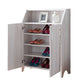 2 Door Wooden Shoe Cabinet with Top Shelf Storage White by Casagear Home BM204140