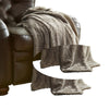 Treviso Faux Fur Throw with Fret Pattern The Urban Port Beige By Casagear Home BM204286