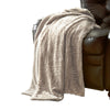 60 Inch Throw Blanket Faux Fur Fretted Design Machine Washable Cream By Casagear Home BM204287