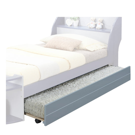 Transitional Style Wooden Trundle Bed with Caster Wheels, Gray By Casagear Home