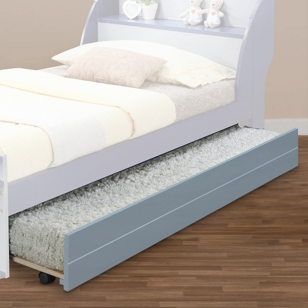 Transitional Style Wooden Trundle Bed with Caster Wheels Gray By Casagear Home BM204312