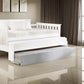 Mission Style Wooden Twin Size Daybed Trundle with Caster Wheels, White By Casagear Home