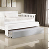 Mission Style Wooden Twin Size Daybed Trundle with Caster Wheels, White By Casagear Home