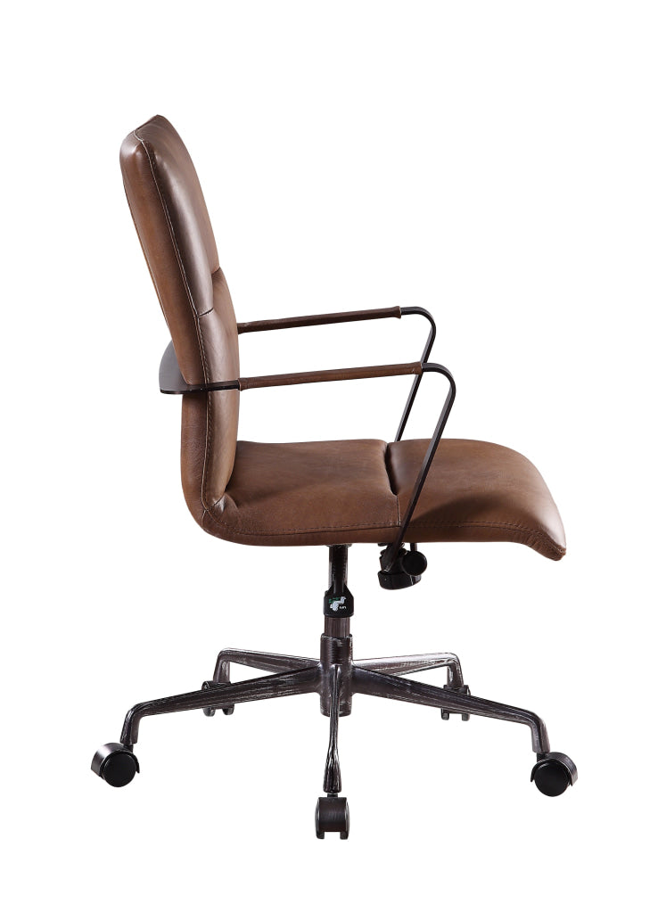 5 Star Base Faux Leather Upholstered Wooden Office Chair Brown - BM204585 By Casagear Home BM204585