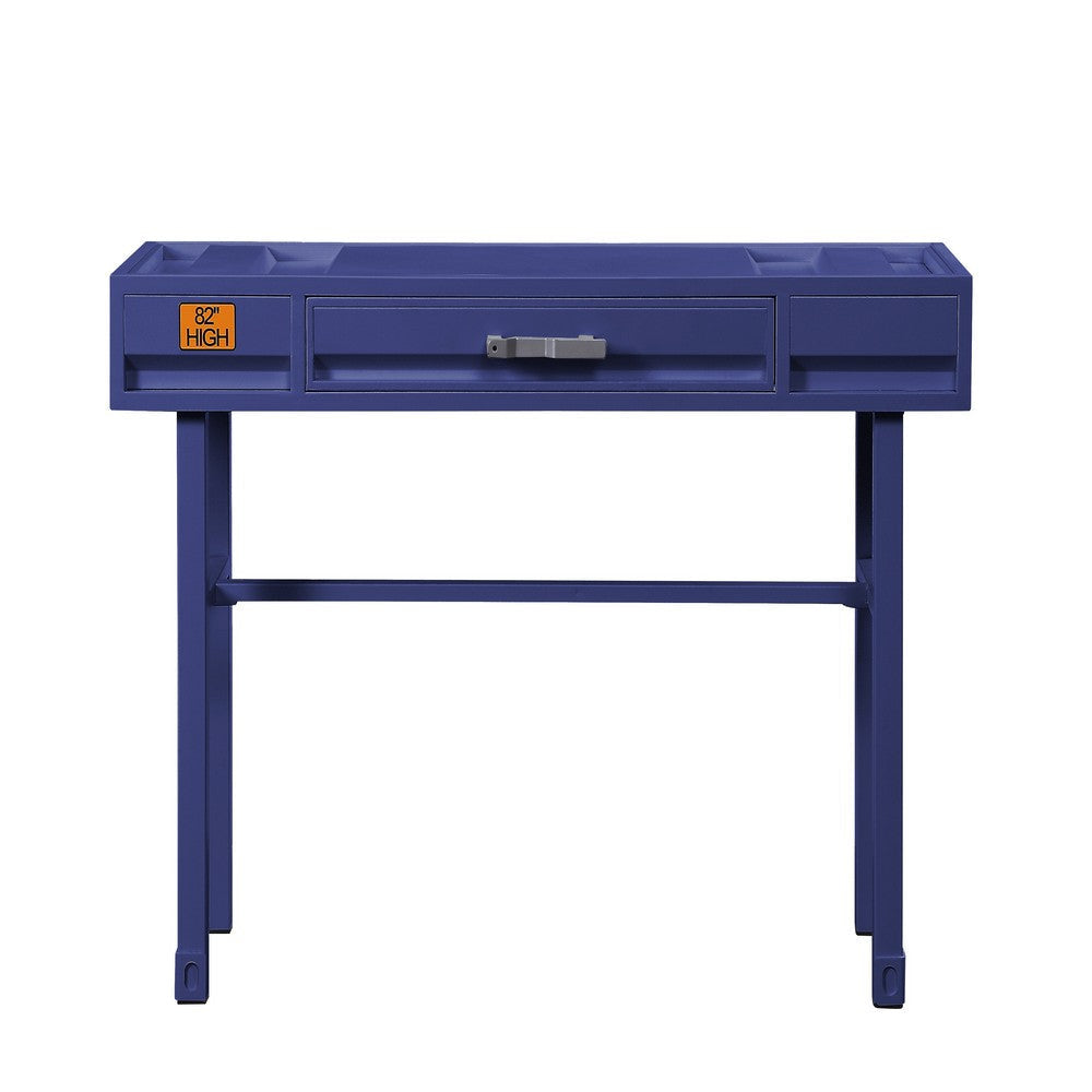 Industrial Style Metal and Wood 1 Drawer Vanity Desk Blue - BM204624 By Casagear Home BM204624