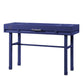 Industrial Style Metal and Wood 1 Drawer Vanity Desk Blue - BM204624 By Casagear Home BM204624