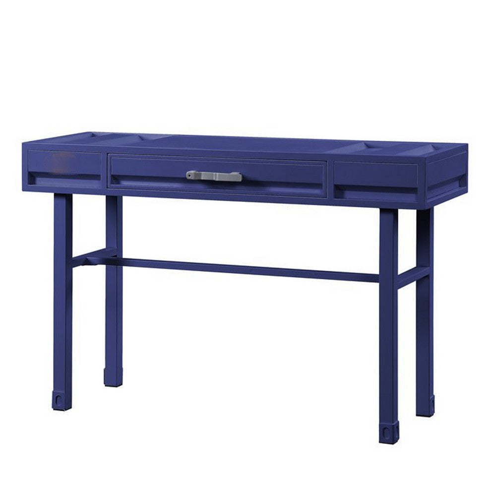 Industrial Style Metal and Wood 1 Drawer Vanity Desk Blue - BM204624 By Casagear Home BM204624