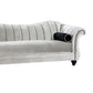 99 Inch Modern Sofa Scalloped Back Chenille Channel Tufted Silver By Casagear Home BM204649