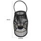 Decorative Drum Shaped Open Cage Bamboo Lantern Large Black By Casagear Home BM205185