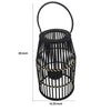 Decorative Drum Shaped Open Cage Bamboo Lantern Large Black By Casagear Home BM205185