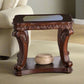 Traditional End Table with Cabriole Legs and Wooden Carving Brown - BM205360 By Casagear Home BM205360