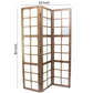 3 Panel Wooden Screen with Square Mirror Inserts Brown and Silver By Casagear Home BM205400