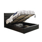 Leatherette Upholstered Eastern King Bed with Channel Tufting Black By Casagear Home BM205432