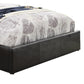 Leatherette Upholstered Eastern King Bed with Channel Tufting Black By Casagear Home BM205432