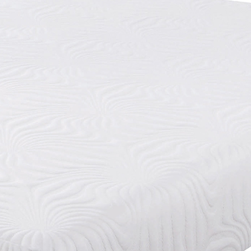 Full Size Mattress with Patterned Fabric Upholstery White - BM205433 By Casagear Home BM205433