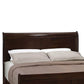 Wooden Eastern King Bed with Curved Panel Headboard Brown By Casagear Home BM205442