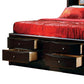 Wooden Queen Size bed with 10 Drawers and 2 Open Shelves Dark Brown By Casagear Home BM205485