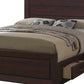 Wooden Queen Size Bed with 4 Spacious Side Rail Drawers Dark Brown By Casagear Home BM205523